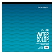 Grumbacher 12" x 12" Cold Press Watercolor Paper Pad, 140 lb. / 300 GSM, Tape-Bound, 30 Sheets/Pad