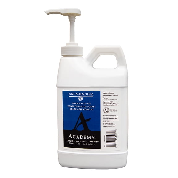 Grumbacher Academy Acrylic, 2 Liters - Cobalt Blue Hue