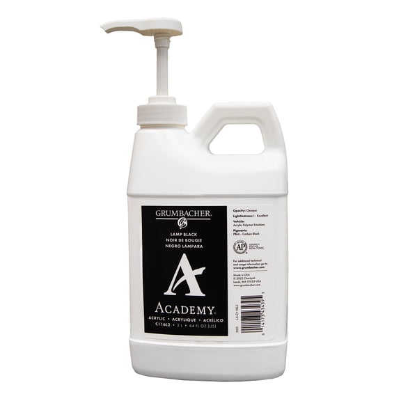 Grumbacher Academy Acrylic, 2 Liters - Lamp Black