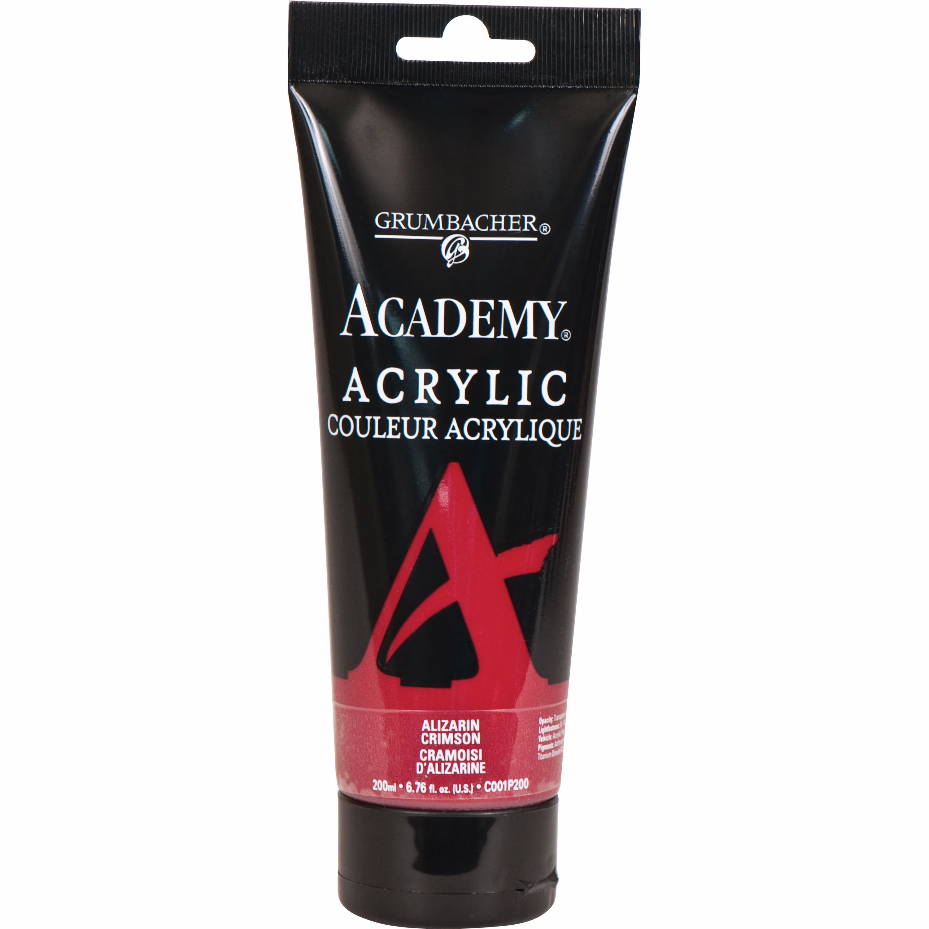 thumbnail image 1 of Grumbacher Academy Acrylic Paint 200ml Tube - Alizarin Crimson, 1 of 6