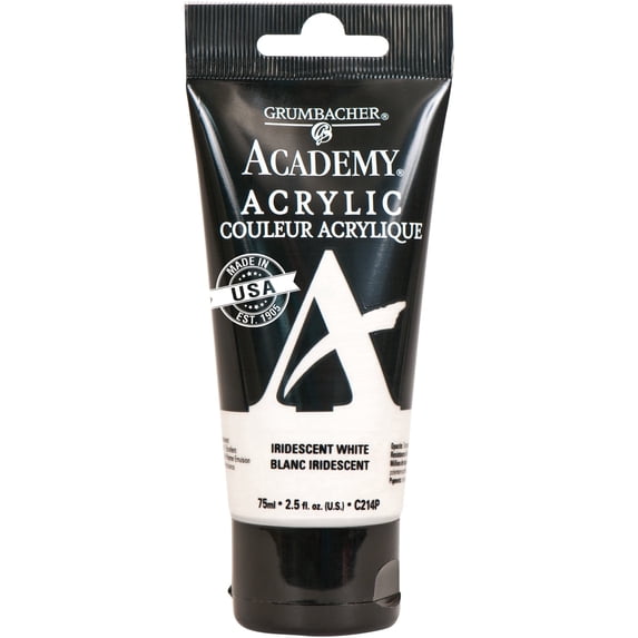 Grumbacher Academy Acrylic Paint 75ml Tube - Iridescent White