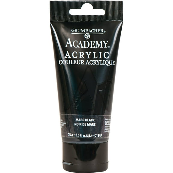 Grumbacher Academy Acrylic Paint, 75ml Tube, Mars Black