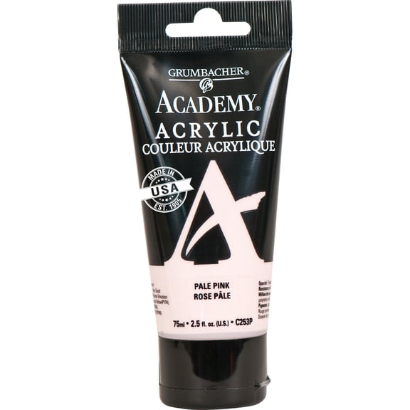 Grumbacher Academy Acrylic Paint, 75ml Tube, Paint Pale Pink