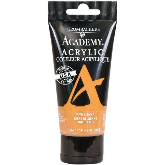 Grumbacher Academy Acrylic Paint 75ml Tube - Raw Sienna