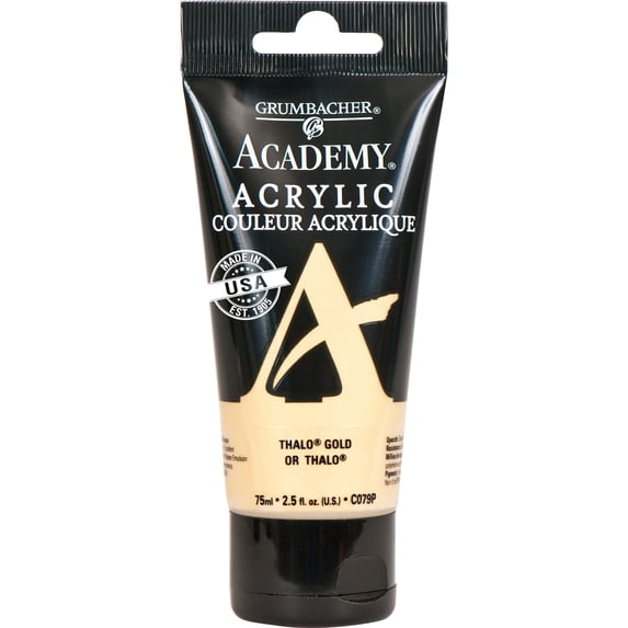 Grumbacher Academy Acrylic Paint 75ml Tube - Thalo Gold for Artists