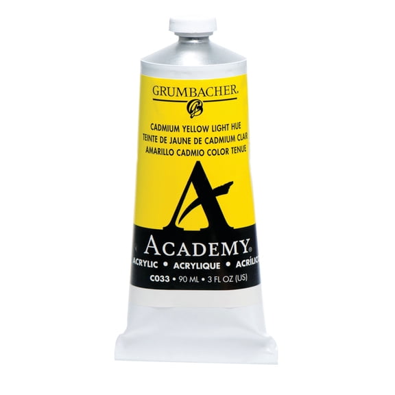 Grumbacher Academy Acrylic - Yellow Color Family, 90ml Tube, Cadmium Yellow Light