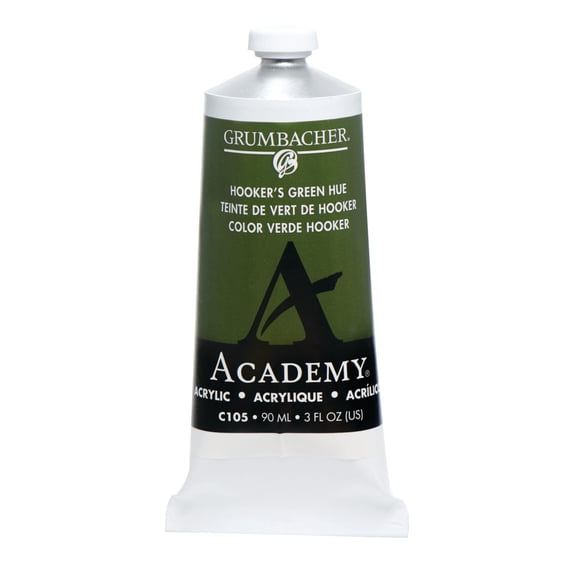 Grumbacher Academy Acrylic, 90ml Tube, Hooker's Green Hue