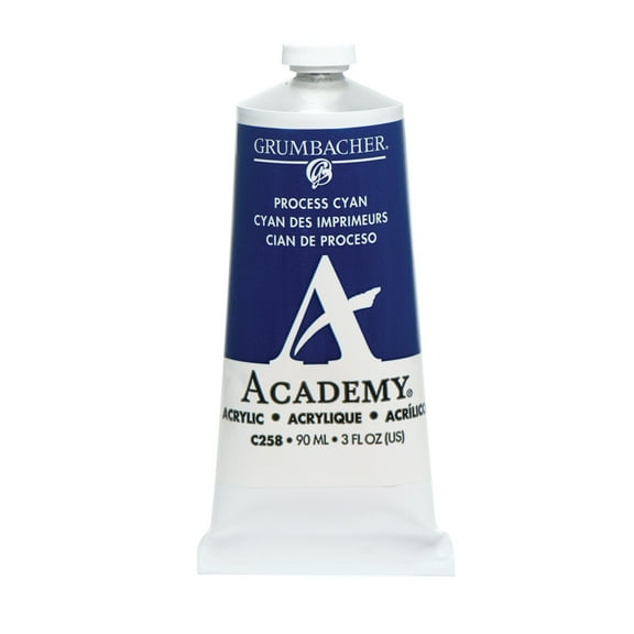 Grumbacher Academy Acrylic, 90ml Tube, Process Cyan