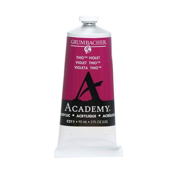 Grumbacher Academy Acrylic Pink Color Family, 90ml Tube, Thio Violet