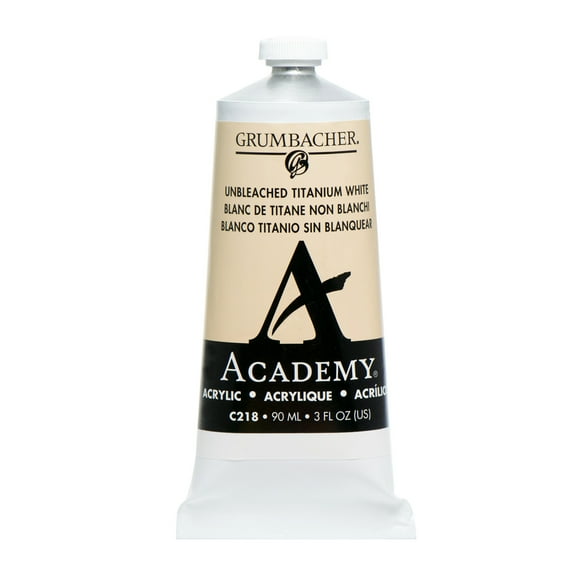 Grumbacher Academy Acrylic, 90ml Tube, Unbleached Titanium White