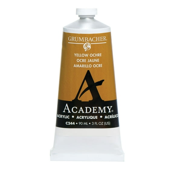 Grumbacher Academy Acrylic, 90ml Tube, Yellow Ochre Hue