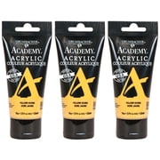 Grumbacher Academy Acrylic Paint, Yellow Ochre Light Hue, 75ml/2.5 oz. Plastic Tube, 3-Pack