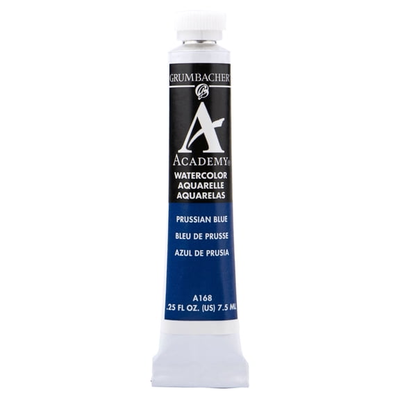 Grumbacher Academy Watercolor, 7.5ml Tube, Prussian Blue