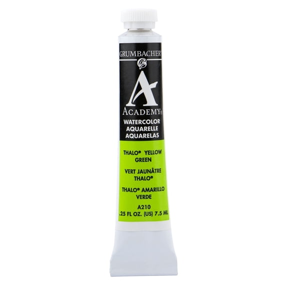 Grumbacher Academy Watercolor, 7.5ml Tube, Thalo Yellow Green