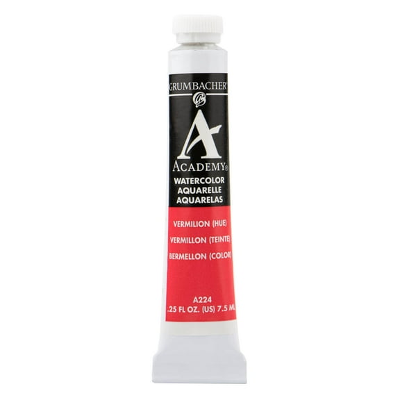 Grumbacher Academy Watercolor, 7.5ml Tube, Vermillion