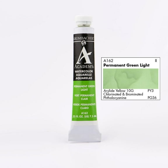 Grumbacher Academy Watercolor Permanent Green Light