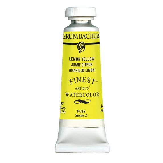 Grumbacher Finest Artists' Watercolor, 14ml Tube, Lemon Yellow