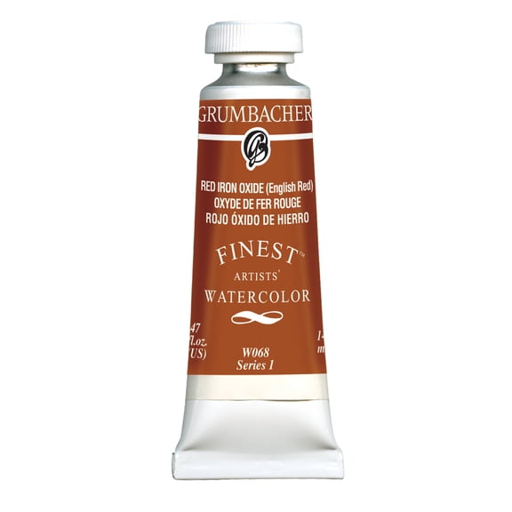 Grumbacher Finest Artists' Watercolor, 14ml Tube, Red Iron Oxide