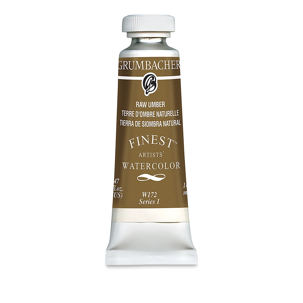 Grumbacher Finest Artists' Watercolor - Raw Umber, 14 ml tube