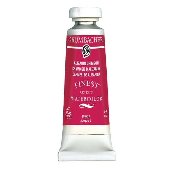 Grumbacher Finest Watercolor Paint, 14 ml/0.47 oz, Alizarin Crimson