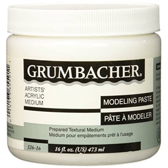 Grumbacher Hyplar Modeling Paste Artists' Acrylic & Oil Paint Medium, 16 fl. oz. Jar
