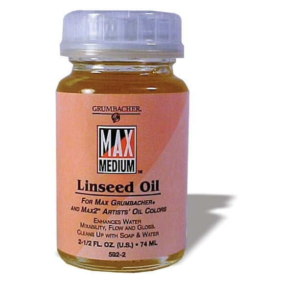 Grumbacher Linseed Oil Medium for MAX Water-Mixable Oil Paints, 2.5 fl. oz. Bottle