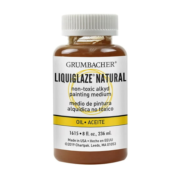 Grumbacher Liquiglaze Natural Painting Medium for Oils, 8 fl. oz. Bottle