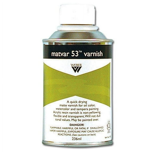 Grumbacher Matvar 53 Fast Drying Matte Varnish for Oil Paint, 8 fl. oz. Can, 1 Each