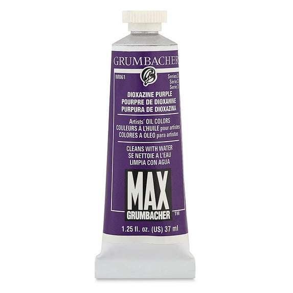 Grumbacher Max Artists' Water Miscible Oil Color - Dioxazine Purple, 37 ml tube