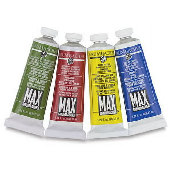 Grumbacher Max Artists' Water Miscible Oil Color - Lamp Black, 37 ml tube
