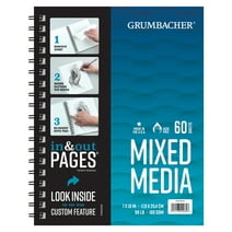 Grumbacher Mixed Media Artist Paper Pad 7" x 10" 98lb./160GSM 60 Sheets Side Wire Bound. Bright White Paper