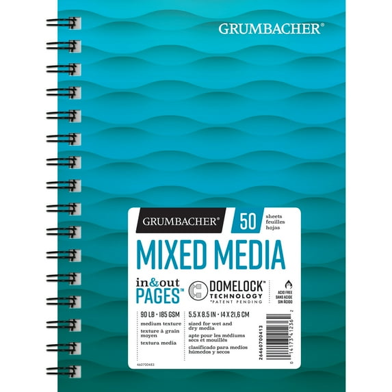 Grumbacher Mixed Media Pad, 5.5" x 8.5", 50 Sheets/Pad