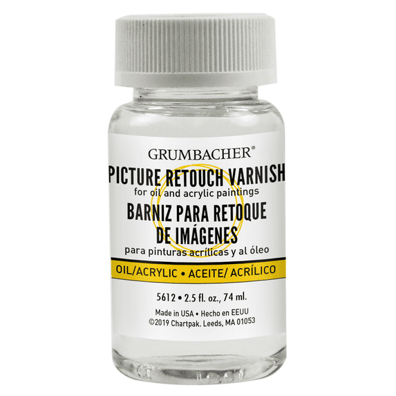 Grumbacher Picture Retouch Varnish for Oil and Acrylic Paintings, 2.5 fl. oz. Bottle