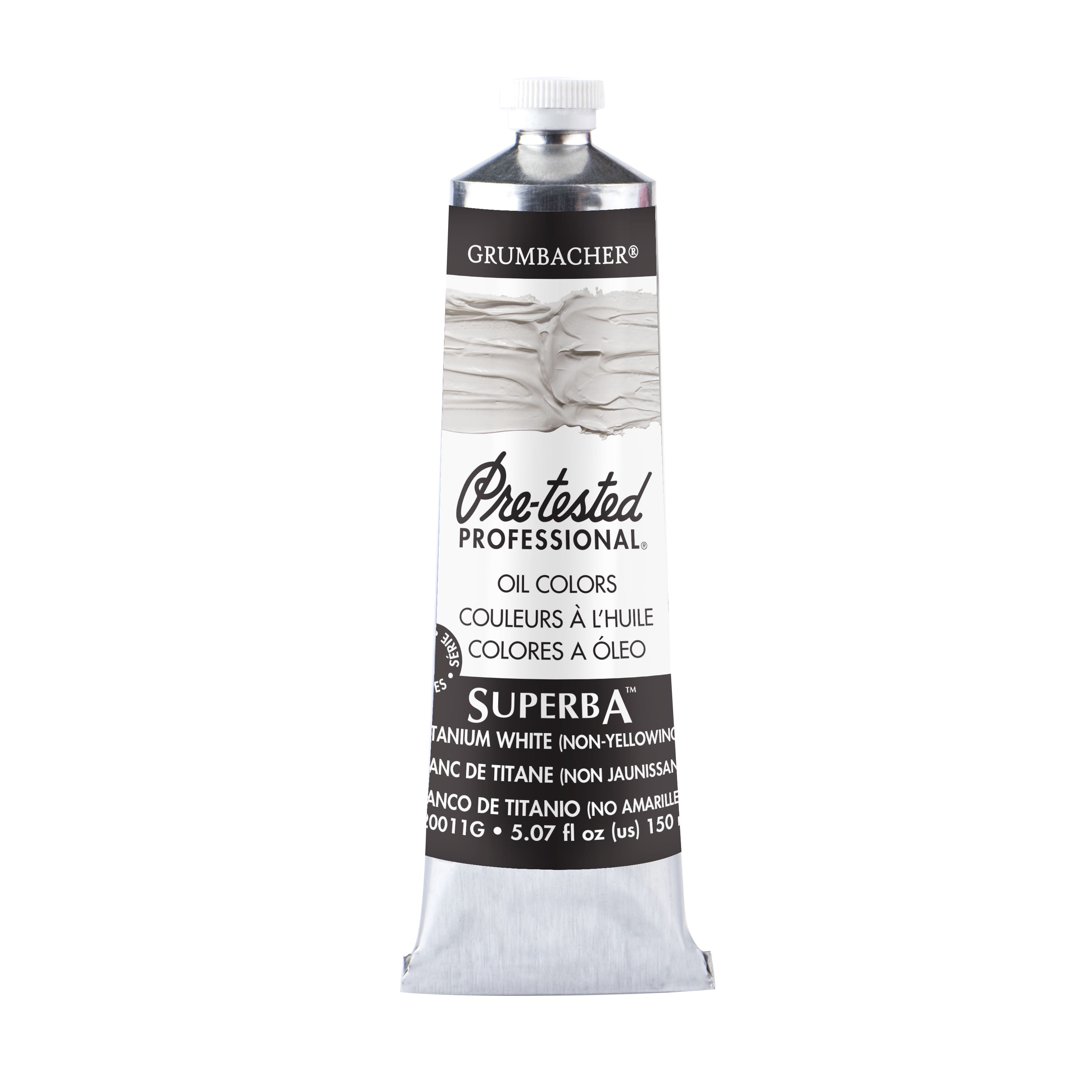 Grumbacher Pre-Tested Oil Color, 150ml Tube, Superba White