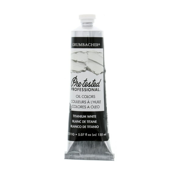 Grumbacher Pre-Tested Oil Color, 150ml Tube, Titanium White