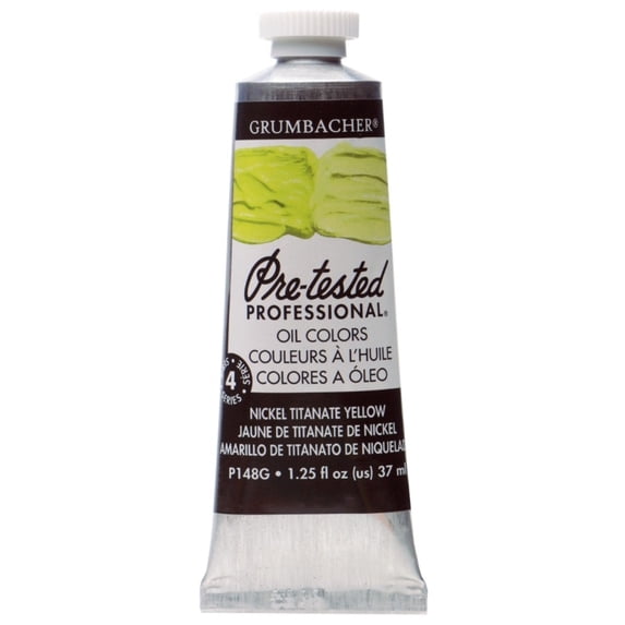 Grumbacher Pre-Tested Oil Paint, Nickel Titanate Yellow, 37ml/1.25 oz. Tube