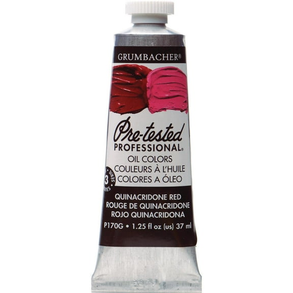 Grumbacher Pre-Tested Oil Color, 37ml Tube, Quinacridone Red