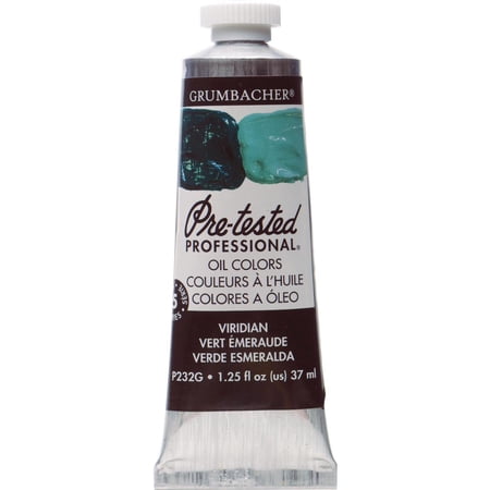 Grumbacher Pre-Tested Oil Color, 37ml Tube, Viridian