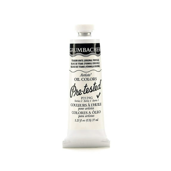 Grumbacher Pre-Tested Oil Paint, 150ml/5.07 Ounce, Titanium White (Soft Formula) (P25011G)