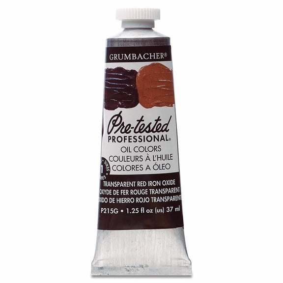Grumbacher Pre-Tested Oil Paint, Transparent Red Iron Oxide, 37ml/1.25 oz. Tube,