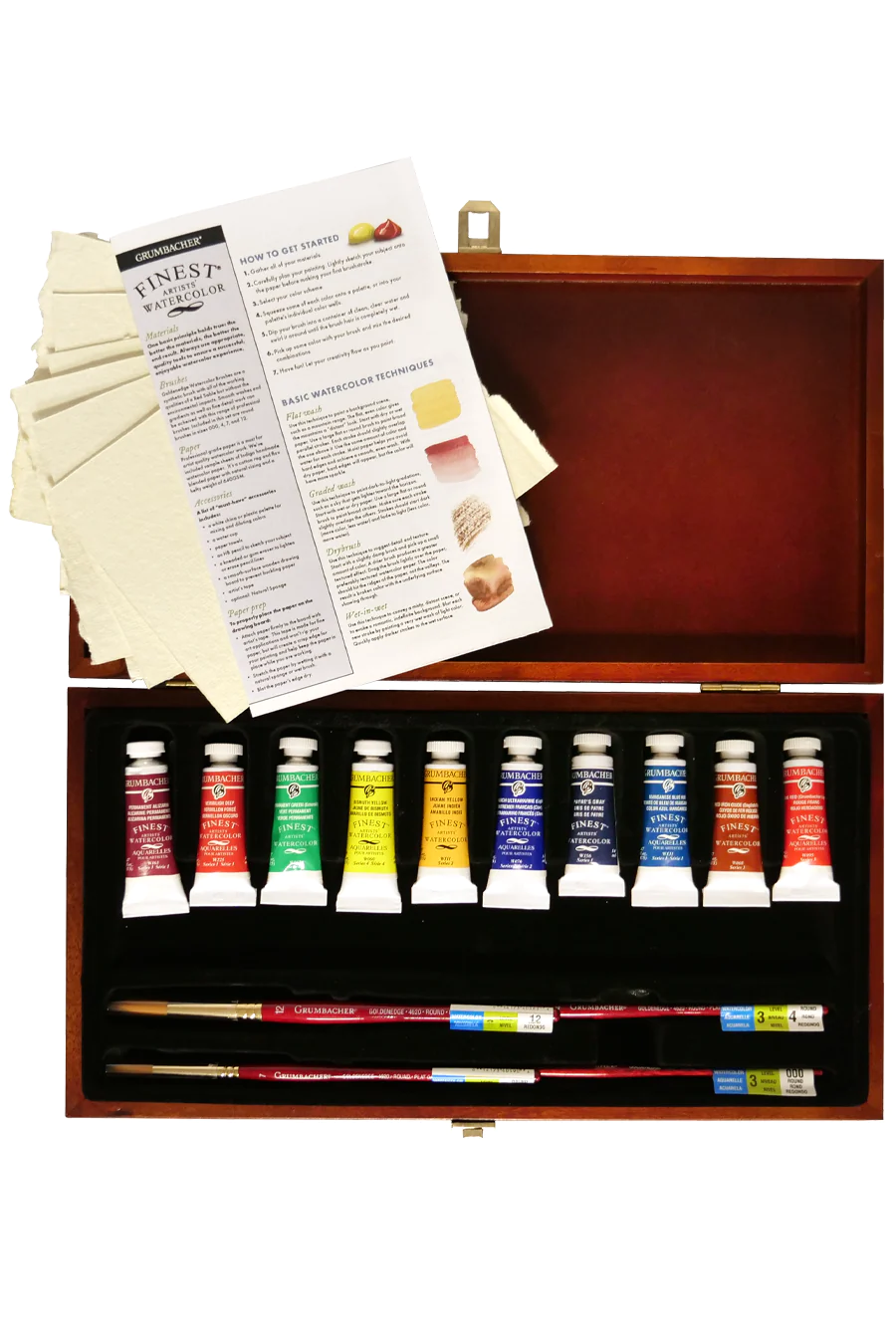 Grumbacher Professional Finest Watercolor Paint 24-Piece Set in Wooden Case