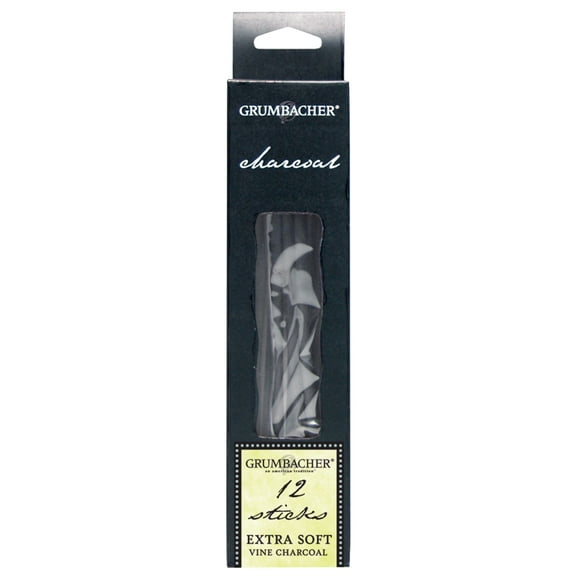 Grumbacher Vine Charcoal Extra-Soft, 12/Pkg.