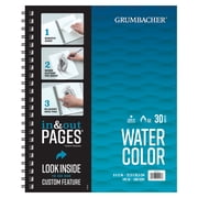 Grumbacher Watercolor Paper Art Pad Side Wire 9" x 12"140lb/300GSM 30 Sheets. Acid and Lignin Free.