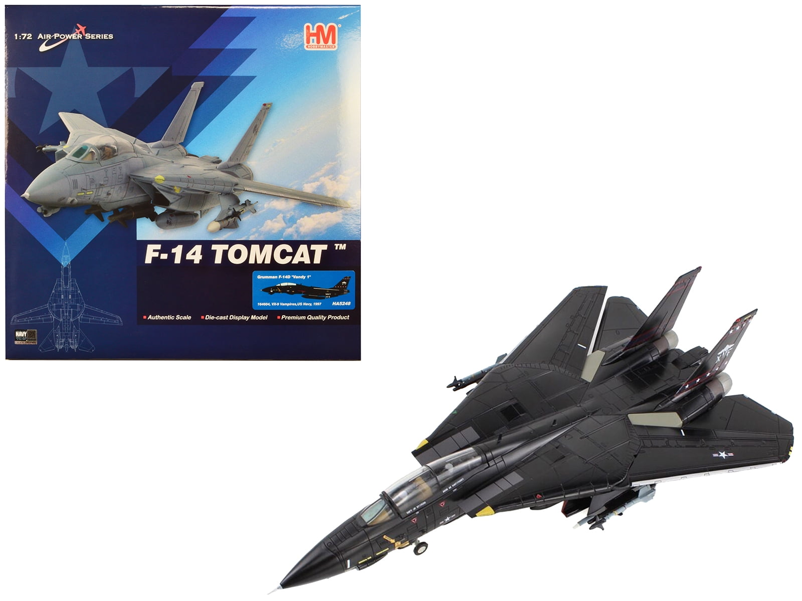 航空機・ヘリコプター 1/72 F-14D TOMCAT VX-9 VAMPIRES VANDY 1 Century Wings F-14B Tomcat 1/72 Die Cast Model ezToys