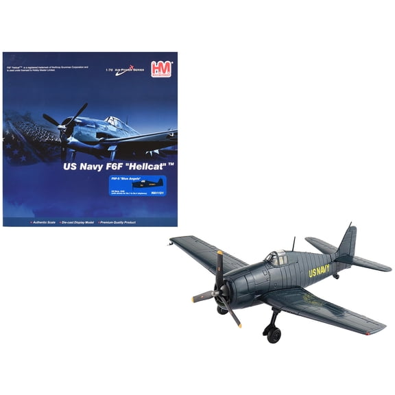 Grumman F6F-5 Hellcat Aircraft "Blue Angels #1-4 Decals" (1946) United States Navy "Air Power Series" 1/72 Diecast Model by Hobby Master