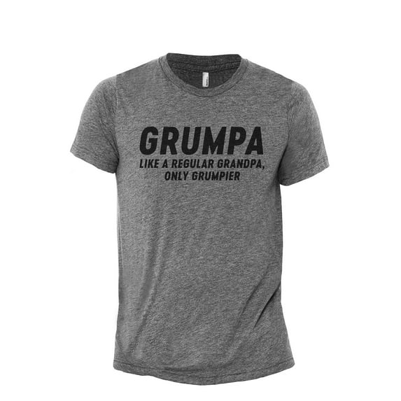 Grumpa Grandpa Men's Modern Fit Fun Casual T-Shirt Printed Graphic Tee Heather Grey Large