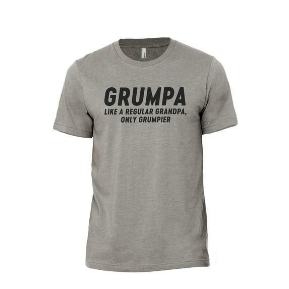 Grumpa Grandpa Men's Modern Fit Fun Casual T-Shirt Printed Graphic Tee Military Grey X-Large
