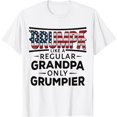 thumbnail image 1 of Grumpa Like A Regular Grandpa Grumpier Flag Usa America T-Shirt, Unisex Tshirt Size Xl New|Funny Birthday Cotton Tee Vintage Gift For Men Women, 1 of 6