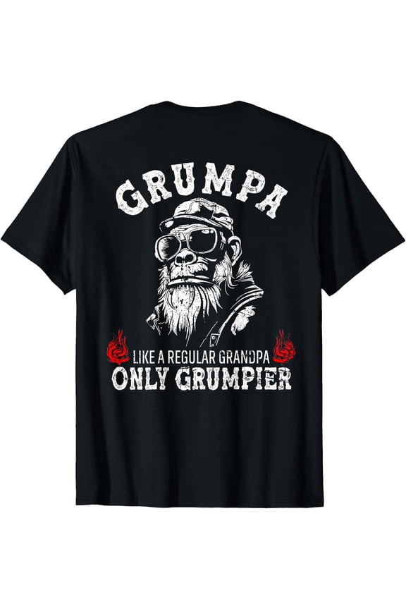 Grumpa Like A Regular Grandpa Only Grumpier Monkey (On Back) T-Shirt, Unisex T-Shirt