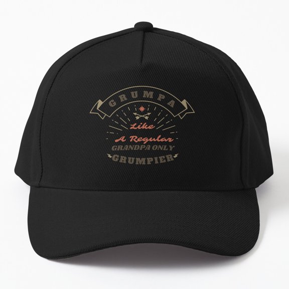 Grumpa Vibes Baseball Hat, Grumpy Grandpa Star Graphic Design, Classic Everyday Cap